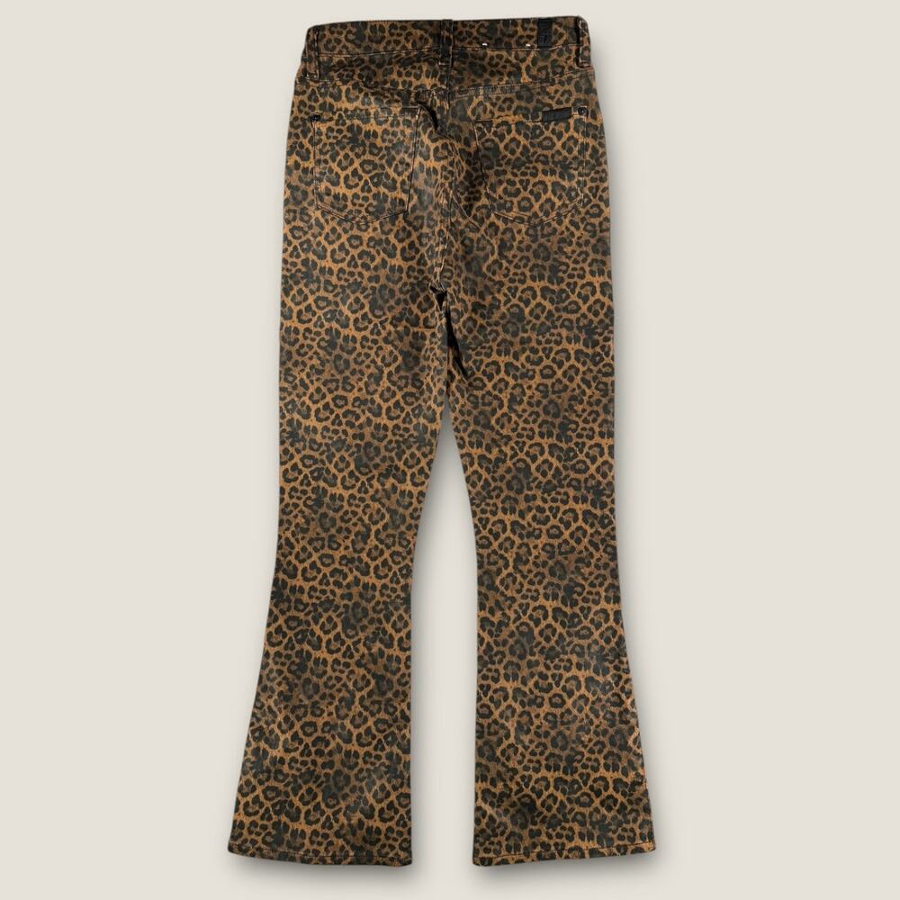 7 For All Mankind Leopard Print Kick Flare Jeans SZ 26 Stretch Animal Crop NWOT - Picture 8 of 8